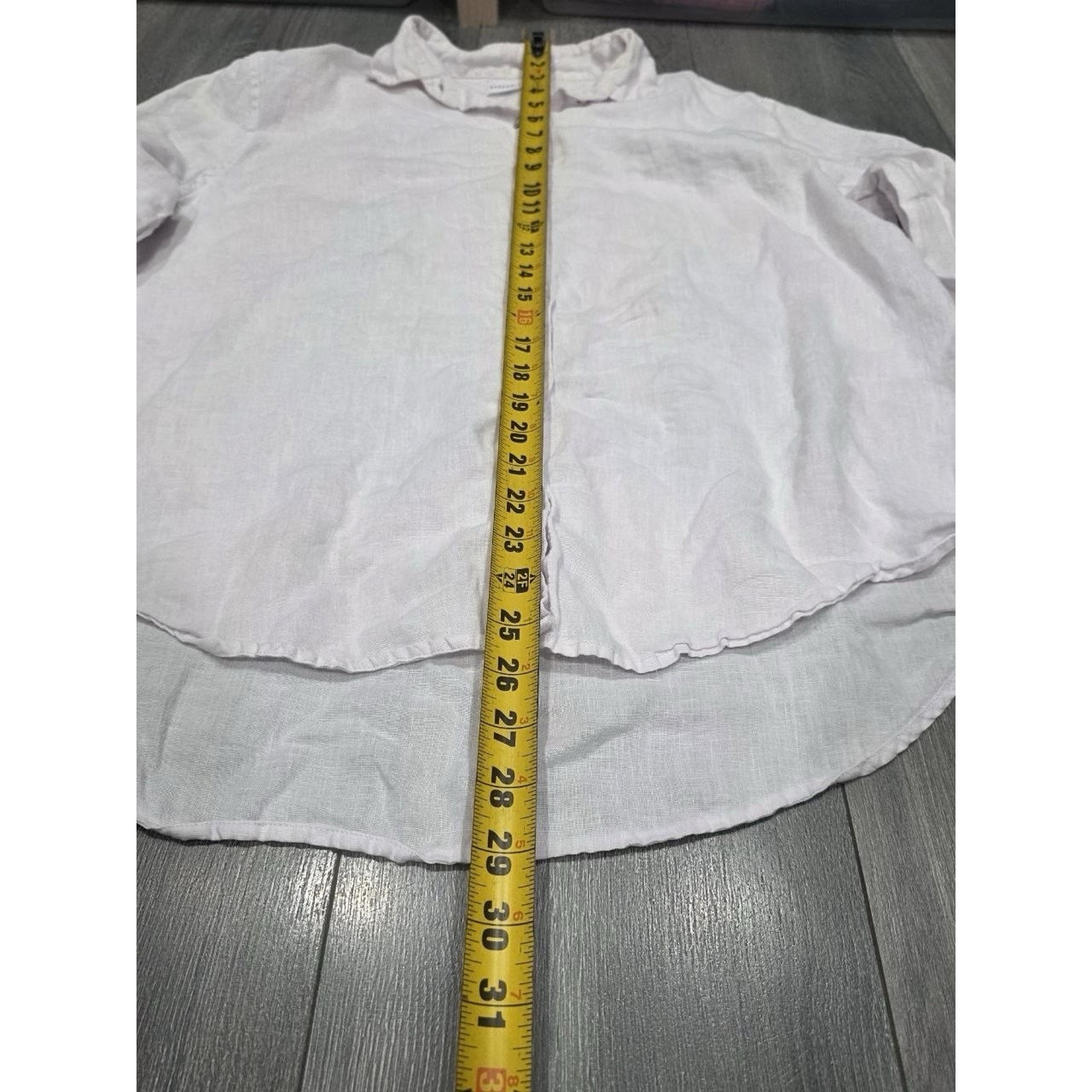 Assembly Label Linen Long Sleeve Collared Button Up Shirt Womens Size 10 A008057 — image 2 of 8